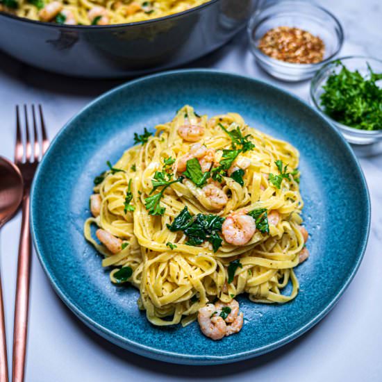 Lemon Prawn Pasta with Za’atar