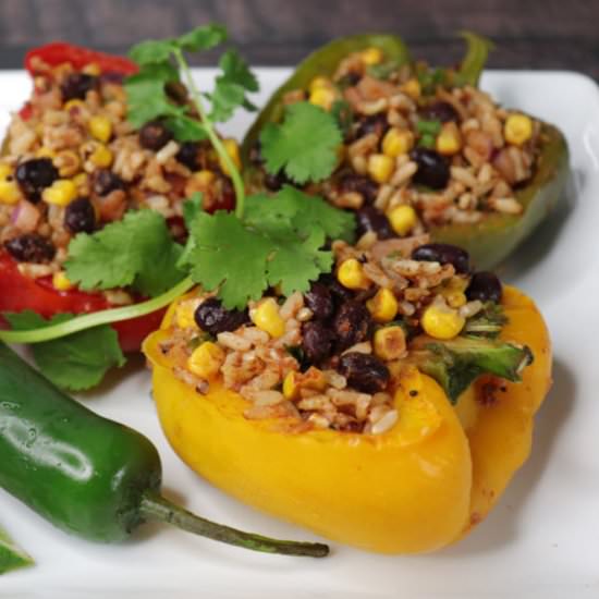 Vegan Mexican Spicy Stuffed Peppers