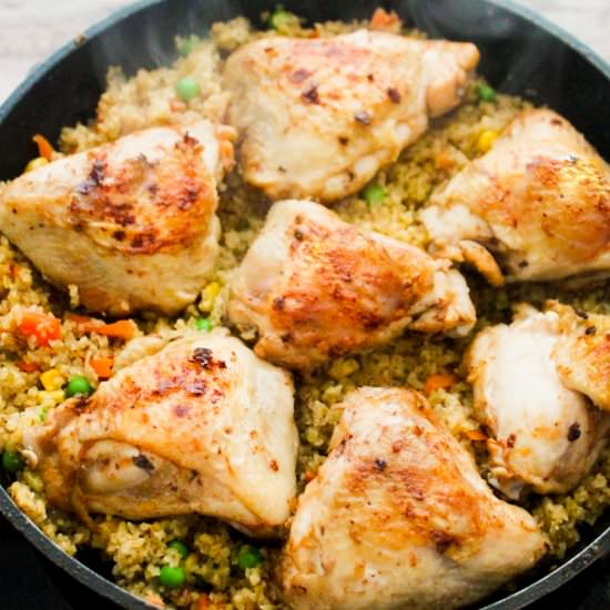 One-Pot Veg Bulgur with Chicken