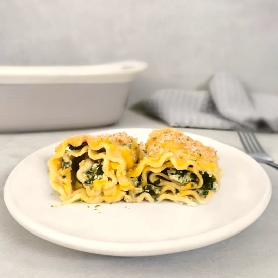 Spinach and Tofu Lasagna Rolls