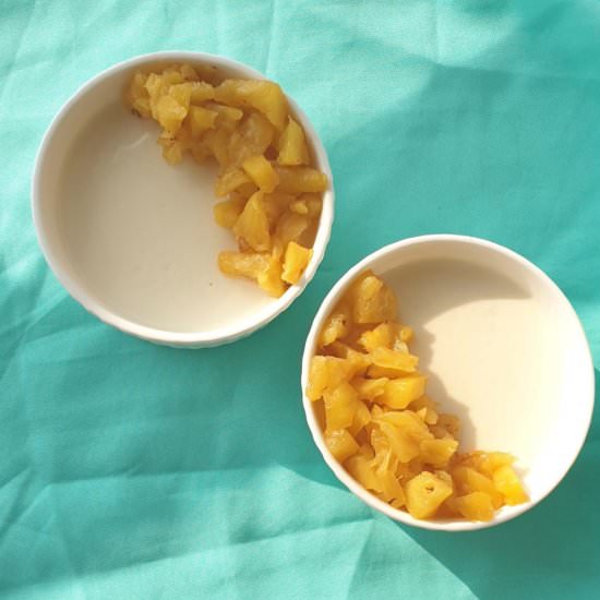 coconut and pineapple pannacotta