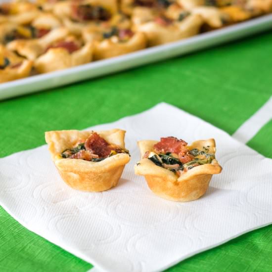 Cheesy Spinach and Bacon Dip Bites