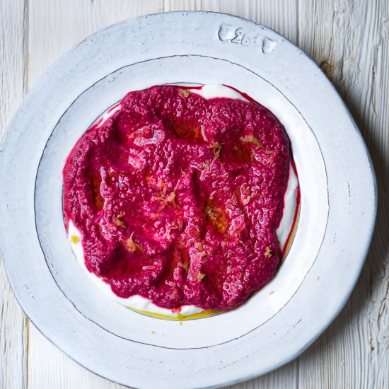 Beet Walnut Dip with Yogurt