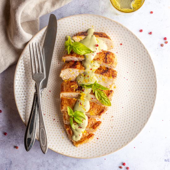 Chicken & Creamy Lemon Basil Sauce
