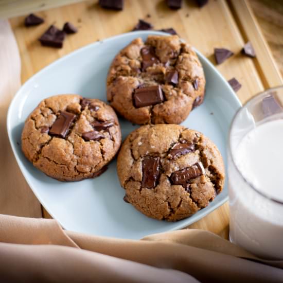 Gooey Chocolate and Tahini Cookies