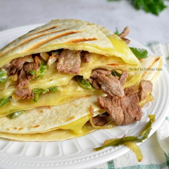 CHEESESTEAK TORTILLA SANDWICH