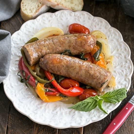 Sheet Pan Sausage and Peppers