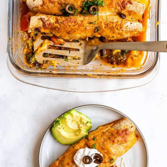 Black Bean and Spinach Enchiladas