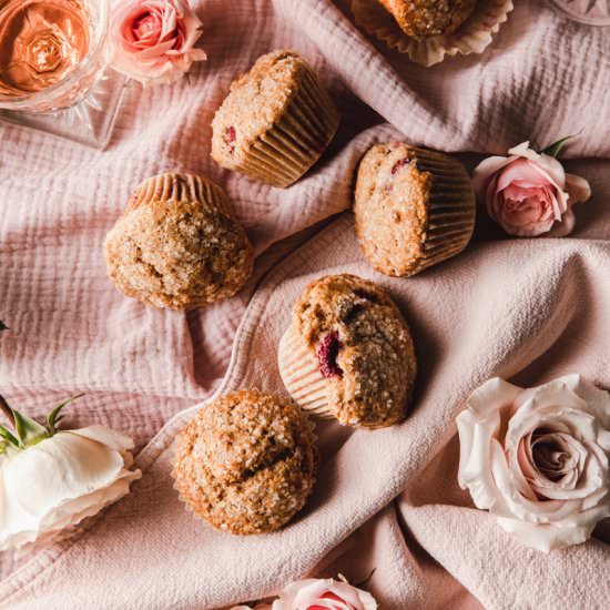 Vegan Raspberry Whole Wheat Muffins