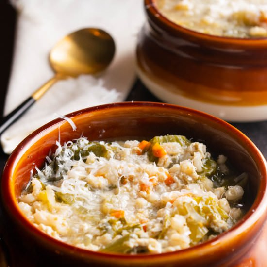 Escarole Soup with Barley and Parme