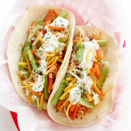 Vegan Buffalo Chicken Tacos (GF/AF)