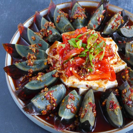 Century egg & tofu salad