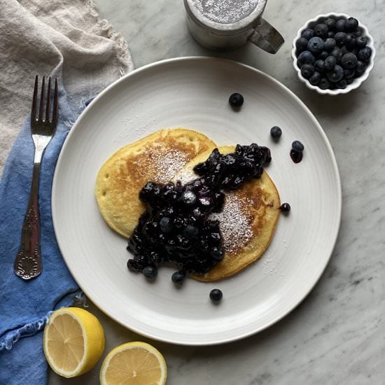 Lemon Ricotta Blueberry Pancakes