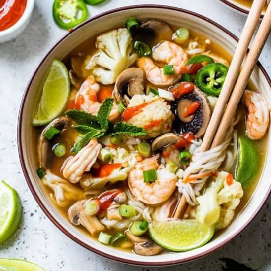 Quick Shrimp Pho with Vegetables