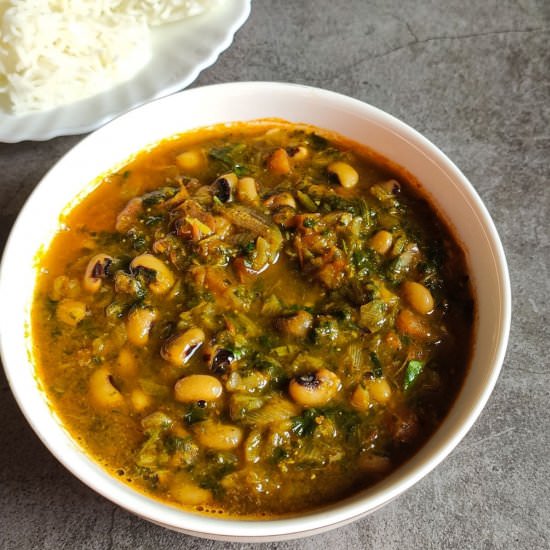 Black eyed peas curry with spinach
