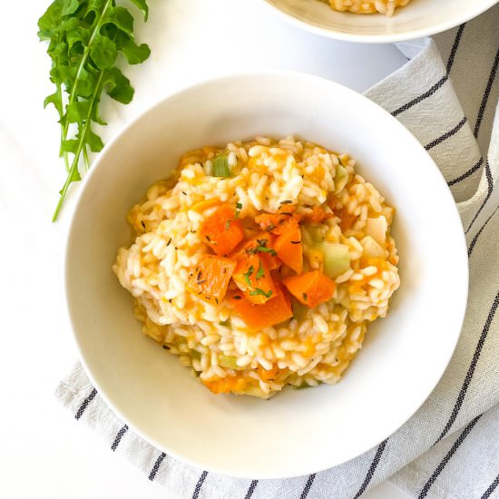 Roasted butternut squash risotto