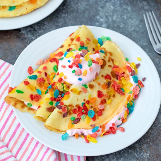 Fruity Pebbles Crepes