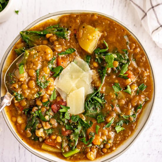 Instant pot lentil soup