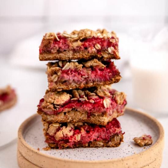 Healthy Raspberry Oat Bars