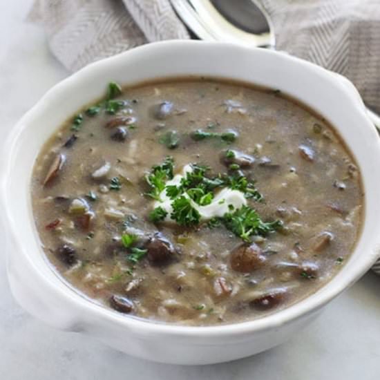 Mushroom and Rice Soup