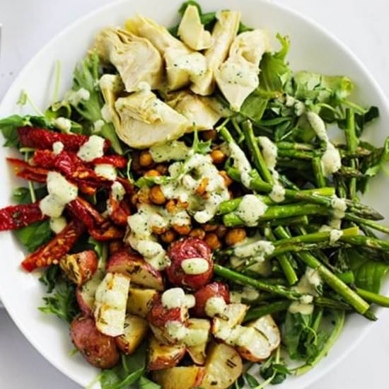 Salad w/ Creamy Lemon Dill Dressing