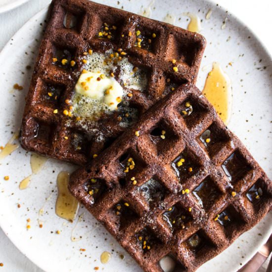 Gluten Free Dark Chocolate Waffles