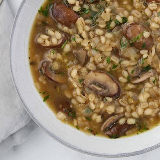 Onion, Mushroom and Barley Soup