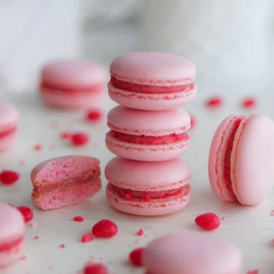 Spicy Cinnamon Heart Macarons