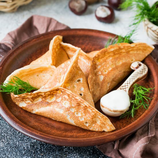 Mushroom and Cheese Crepes