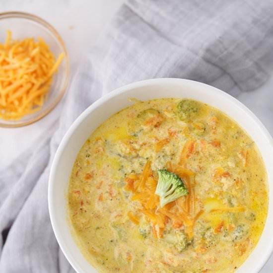 CHEDDAR BROCCOLI SOUP FROM SCRATCH