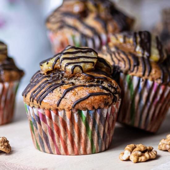 Easy Banana Muffins with Chocolate