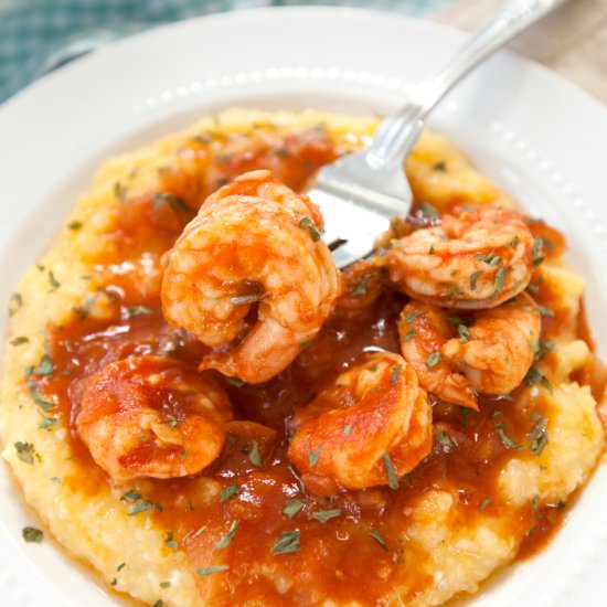 Bloody Mary Shrimp & Grits
