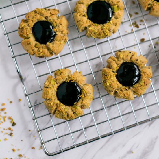 Raspberry Pistachio Thumbprints