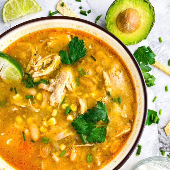 Slow Cooker White Bean Chicken Chil