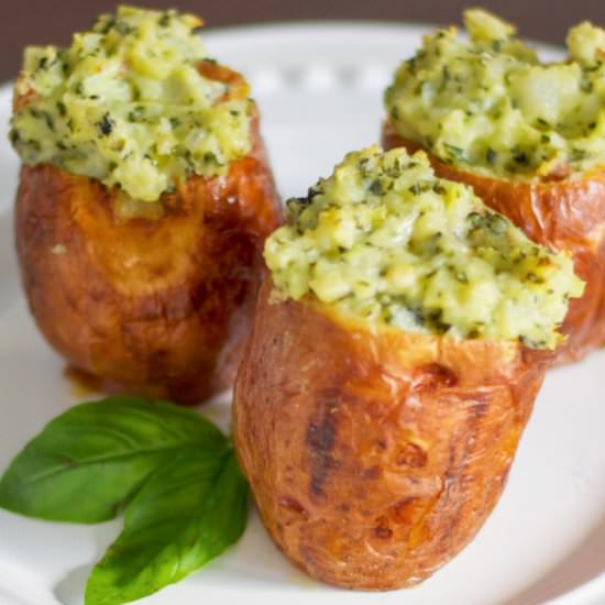 Stuffed Pesto Potatoes