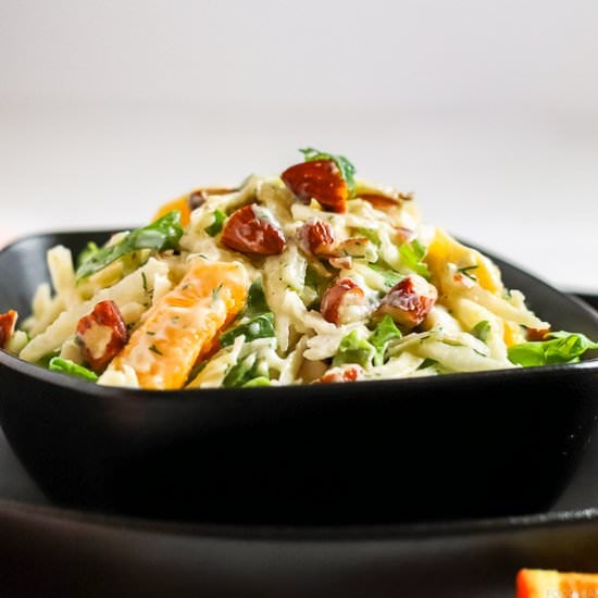 Celeriac slaw with orange & almonds