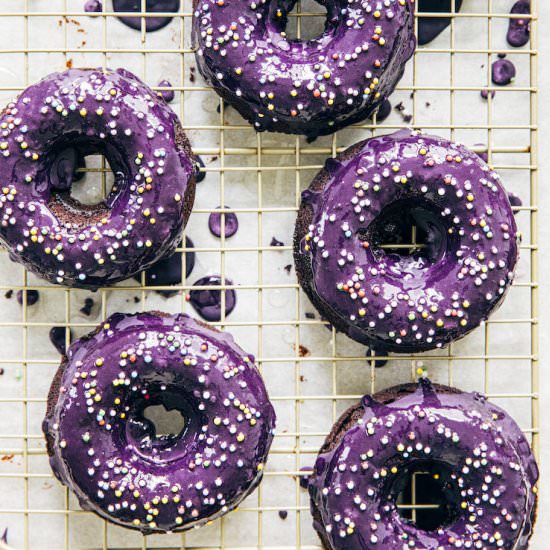 Small Batch Baked Ube Donuts
