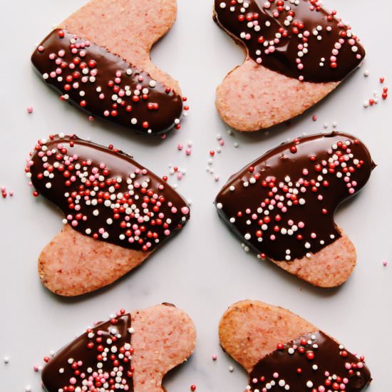 Strawberry Shortbread Hearts