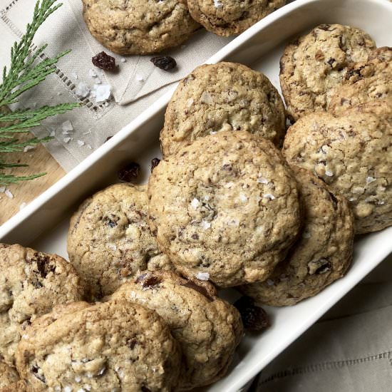 salted oatmeal choc chunk cookies