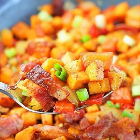 sweet potato hash with bacon