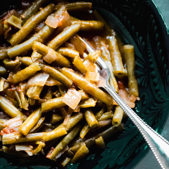 green beans with tomatoes