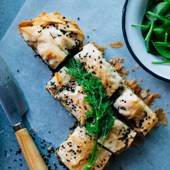 vegan spanakopita