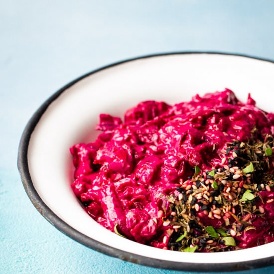 vegan beet tzatziki