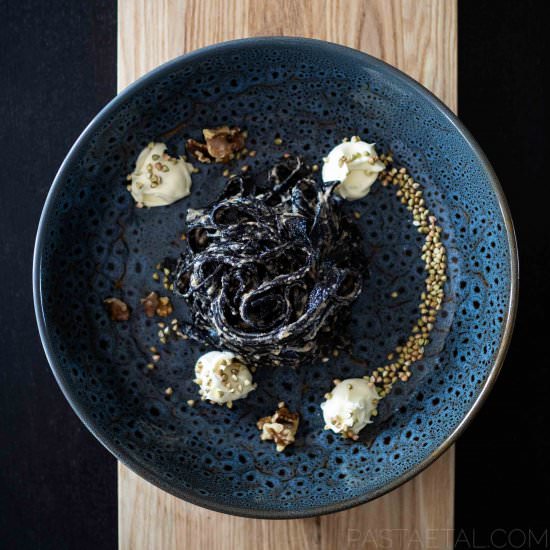 Cocoa Fettuccine, Mascarpone Sauce