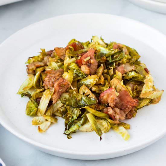 Roasted Brussel Sprouts with Bacon