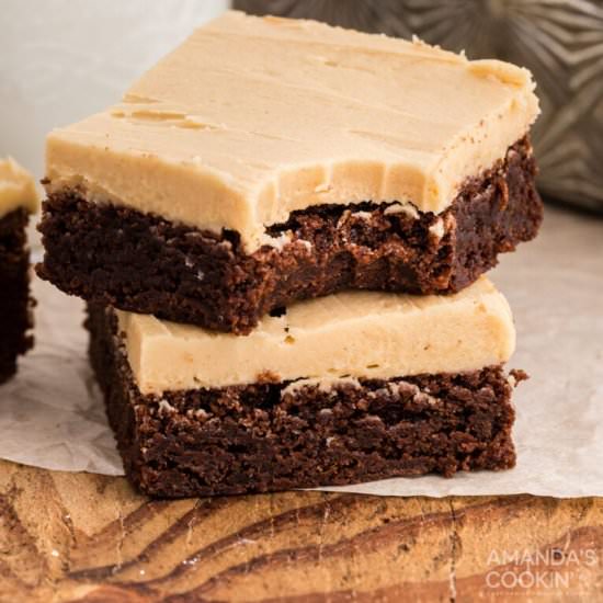 Fudge Brownies with PB Frosting