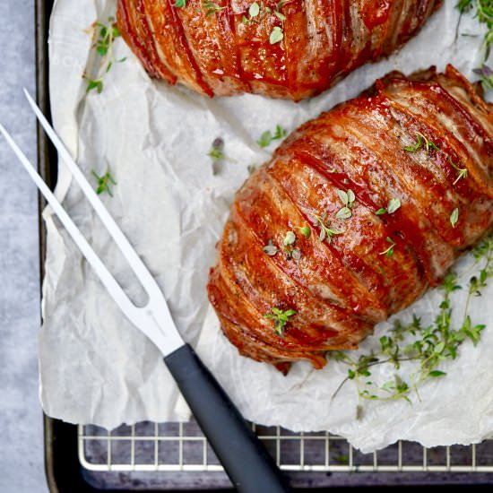Bacon Wrapped Bison Meatloaf