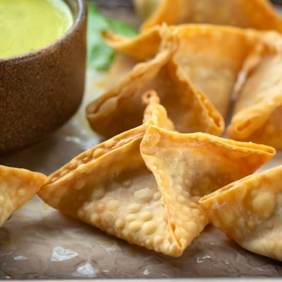 Air Fryer Vegan Queso Rangoons