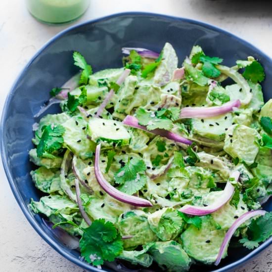 Creamy Cucumber and Avocado Salad
