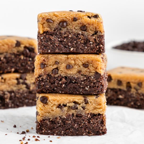 No Bake Cookie Dough Brownies
